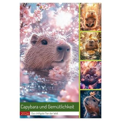 Capybara und Gemütlichkeit (Wandkalender 2026 DIN A2 hoch), CALVENDO Monatskalender