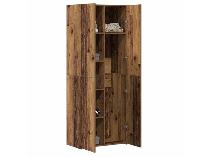 KTHLBRH Anrichte aus Holz, 70 x 42,5 x 185 cm 7 Einlegeböden, 2 Türen, langlebiges Naturholz, rustikaler Stil für Esszimmer