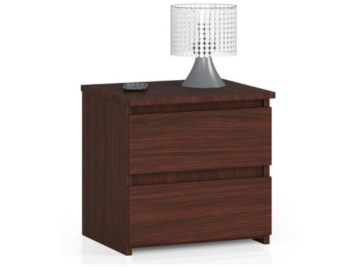 Table de chevet AKORD CL2 Wengé 40 cm 2 tiroirs façade Wengé 40x35x40 cm