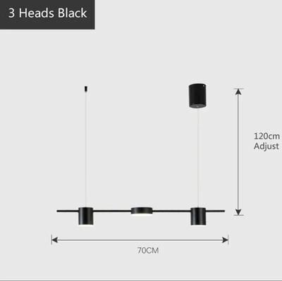 Uplift Essentials Luxury Golden Modern Hanging Chandelier 3 Heads Black warm White