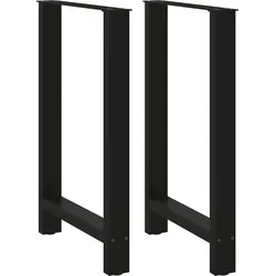 Helloshop26 - Set mit 2 verstellbaren quadratischen Bartischbeinen 60 x 90 cm modernes Design schwarzer Stahl