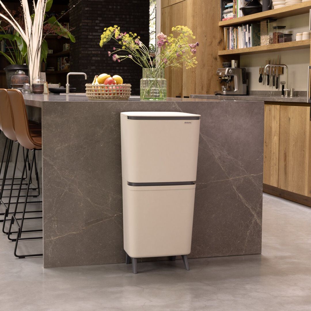 Brabantia Sortup Recycle Bin Hi, 20+25 Litre Soft Beige 45L