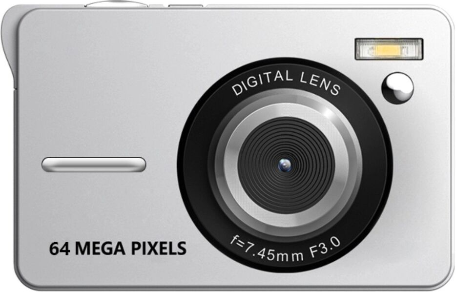 INF Kartenformat Einsteigerkamera für Schüler – 4K-Video, 64MP-Fotos, 18x Digitalzoom, 2.8-inch Display Silber