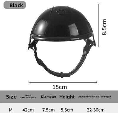 Uplift Essentials Pet Safety Helmet Impact Resistant Motorcycle & Outdoor Sports Headwear black m