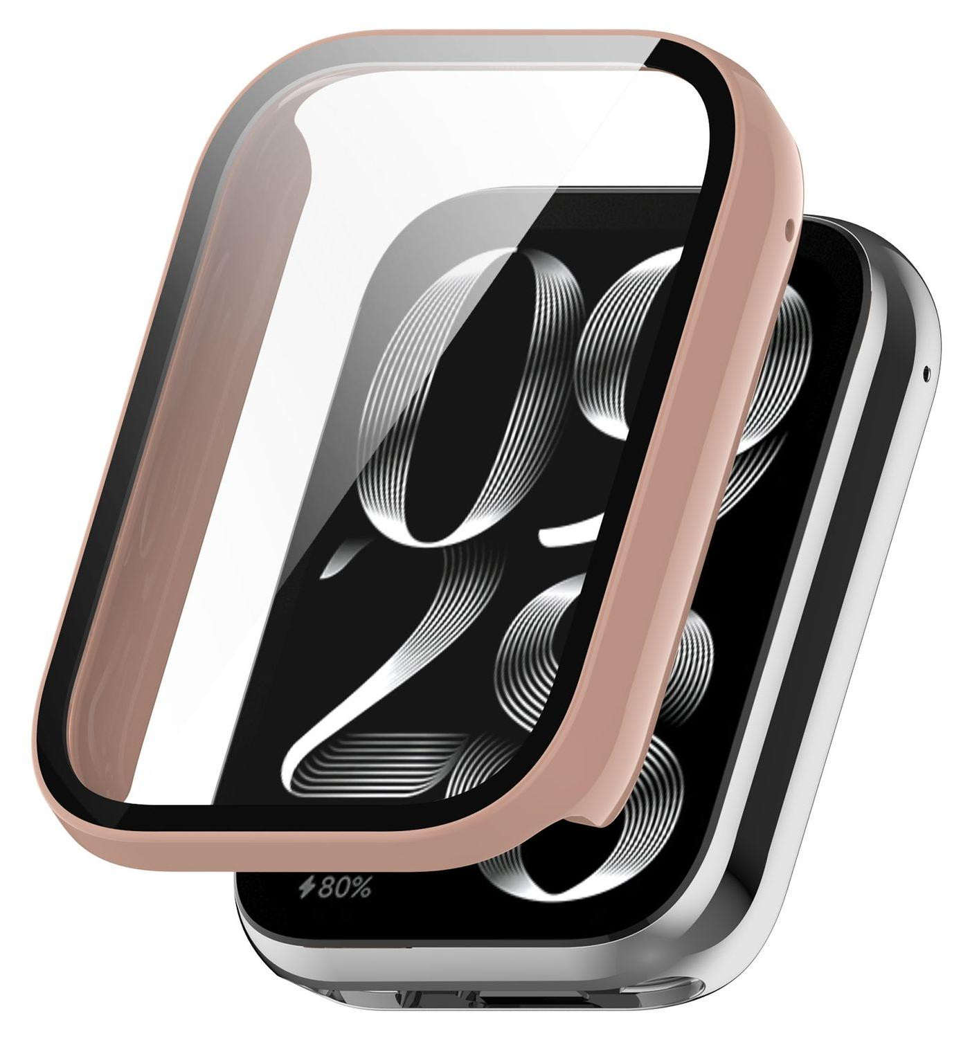 Wigento Beschermhoes voor Xiaomi Mi Band 8 Pro met beschermglas, Roze
