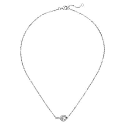 Collier JOBO "Kette mit Anhänger", silber (silber 925), Halsketten, Damen, Silber 925 (Sterlingsilber), L: 45, Collier, 925 Silber mit 20 Zirkonia 45 cm