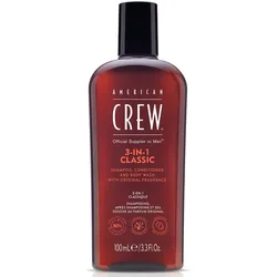 100ml American Crew 3In1 Classic Shampoo, Conditioner & Body Wash