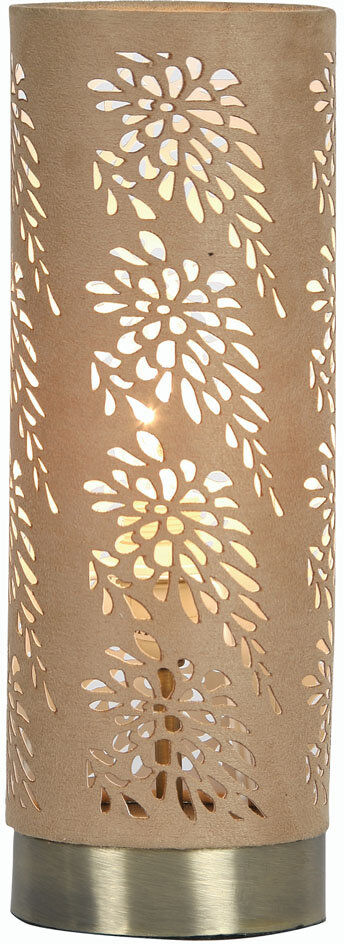 Latitude Vive Auderghem Metal Novelty Lamp Antique Brass Base/Brown Shade 31.5cm H X 11cm W X 11cm D