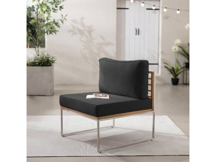 home24 Loungesessel Metall Massivholz Textil 70 x 70 x 74 cm