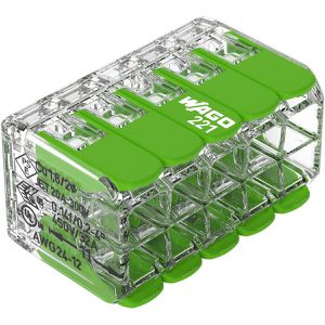 Wago Verbindungsklemme Compact Green Range, 221-430, 10 Leiter, 4mm², mit Hebel, 15 Stück