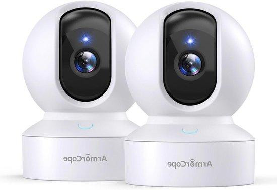 Slimme Beveiligingscamera Babyfoon met 2K HD en Nachtzicht - 360 Graden - Wit