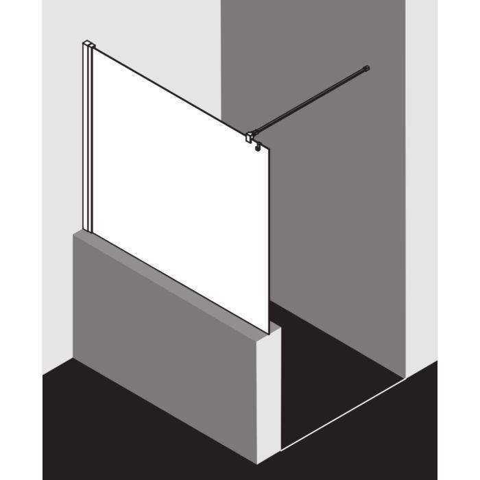Kermi Liga Seitenwand LITWF08020VAK 80x200cm, silber/hochglanz, ESG klar, mit 90Grad Stabilisierung