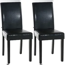 CLP 2er Set Esszimmerstuhl Ina Kunstleder schwarz/schwarz