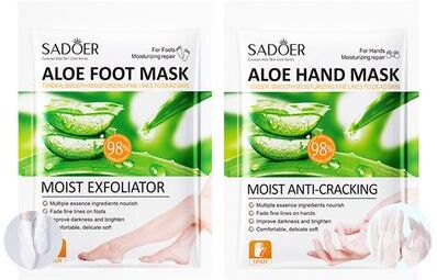 Beloved Skins Aloe Vera Foot Mask, Moisturizing Hand Mask, Anti Wrinkles Care, Foot Peeling Mask, Exfoliating Feet, Pedicure Hands each 1 Pair