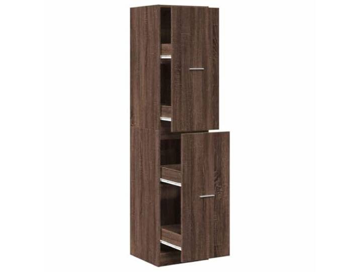 HGFDVCMR Apothekerschrank Braun Eichen-Optik 40x41x174,5 cm Holzwerkstoff Schlanker Auszugschrank mit 4 Schubladen für Küche, Wohnzimmer & Büro. Stabile Metallschienen bieten praktischen Stauraum.