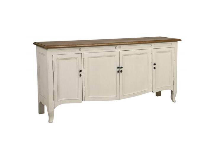 Buffet bas 4 portes 1 tiroir en bois blanc