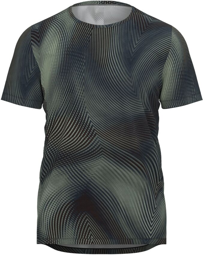T-Shirt TRIGEMA "TRIGEMA COOLMAX Sport T-Shirt", Herren, Gr. L, grün (schwarz, bunt), Trikot, 100% Polyester (recycelt), Rundhals, Shirts T-Shirt schwarz, bunt L