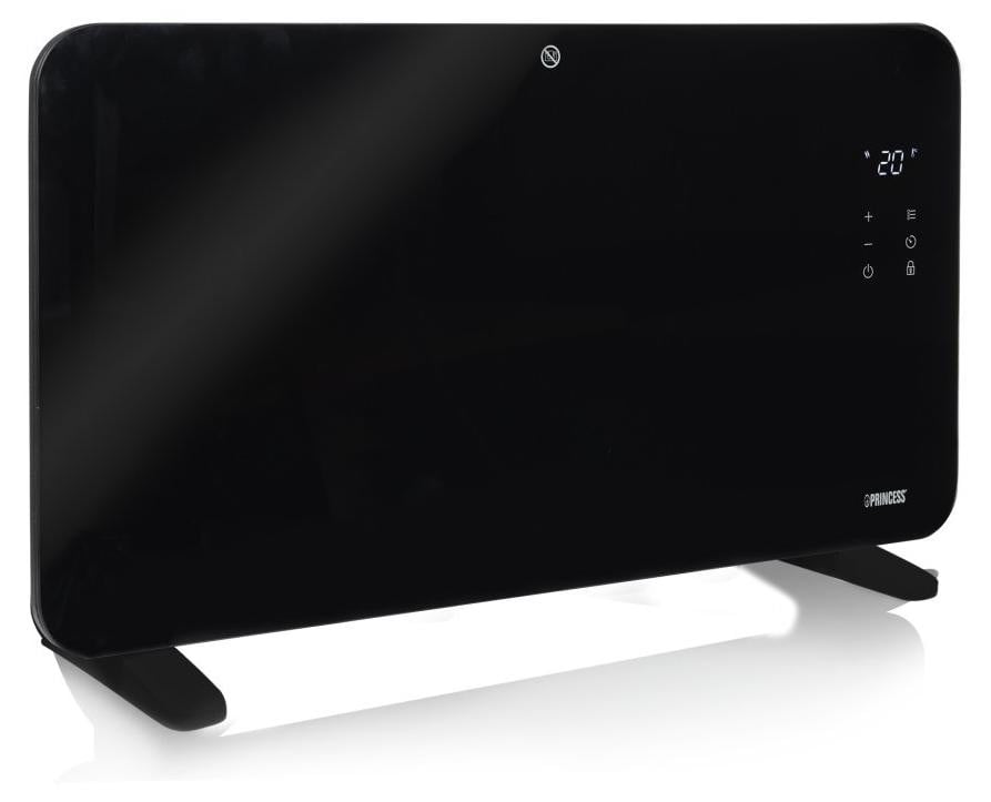 Princess 348415 Smart Glass Paneelverwarming – 1500 W – WiFi – App-bediening – LED Touch Display – Timer – Elektronische thermostaat – Kinderbeveiliging
