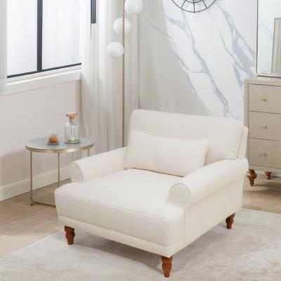 unbranded "Modern Upholstered Fabric Armchair,37.8""W Single Sofa Chair with Circular Armrests and Wood Legs"