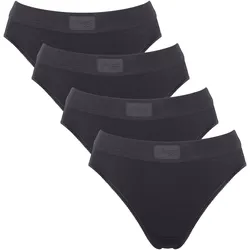 Sloggi Damen Slips, 4er Pack - Double Comfort Tai 4P, Unterhose, Stretch-Baumwolle Schwarz / M