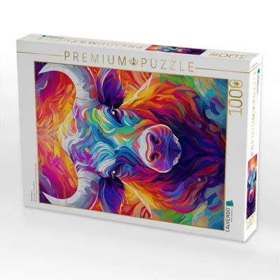 CALVENDO Puzzle Stier/Taurus | 1000 Teile Lege-Größe 64x48cm Foto-Puzzle für glückliche Stunden