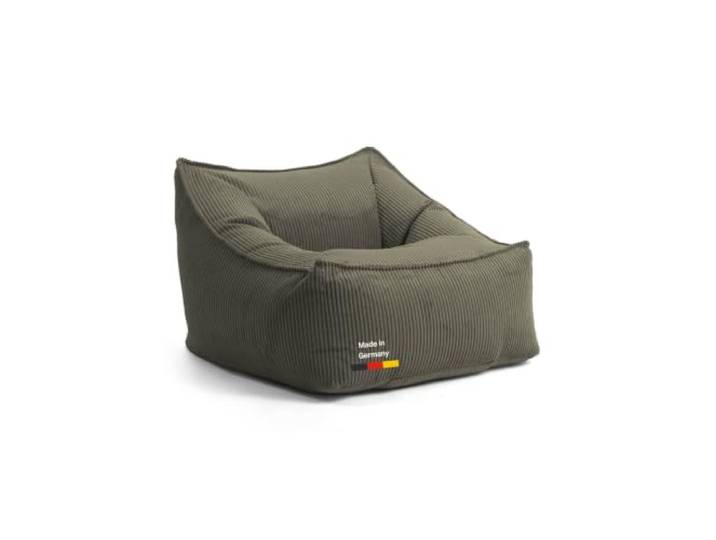 mokebo Sitzsack 'Snug' Sessel Bean Bag Made in Germany Olivgrün aus weichem Cordstoff, Lesessel XXL Riesensitzsack für Wohnzimmer, Kinderzimmer, Wintergarten