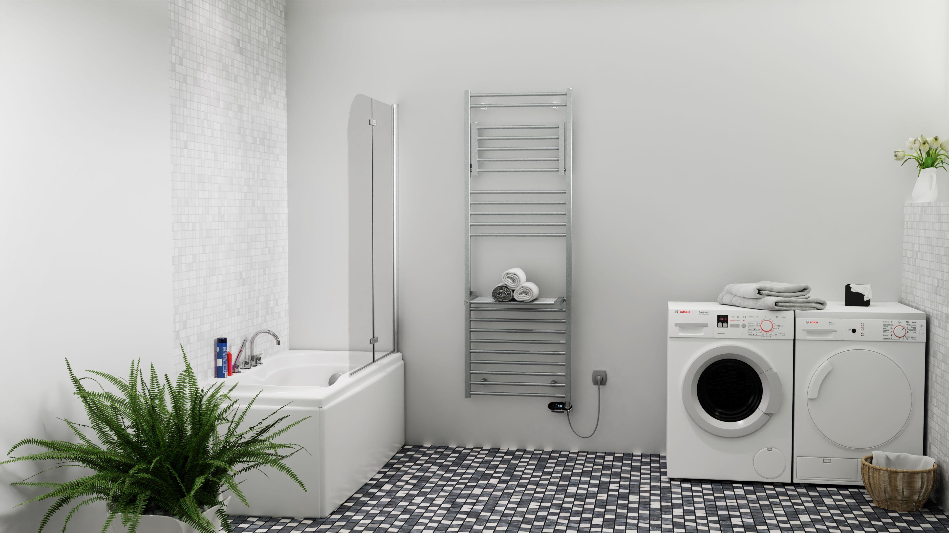 Rohrförmige Badezimmerarmatur Isan Flexi 1555/600 WEISS DFLE15550600SK01