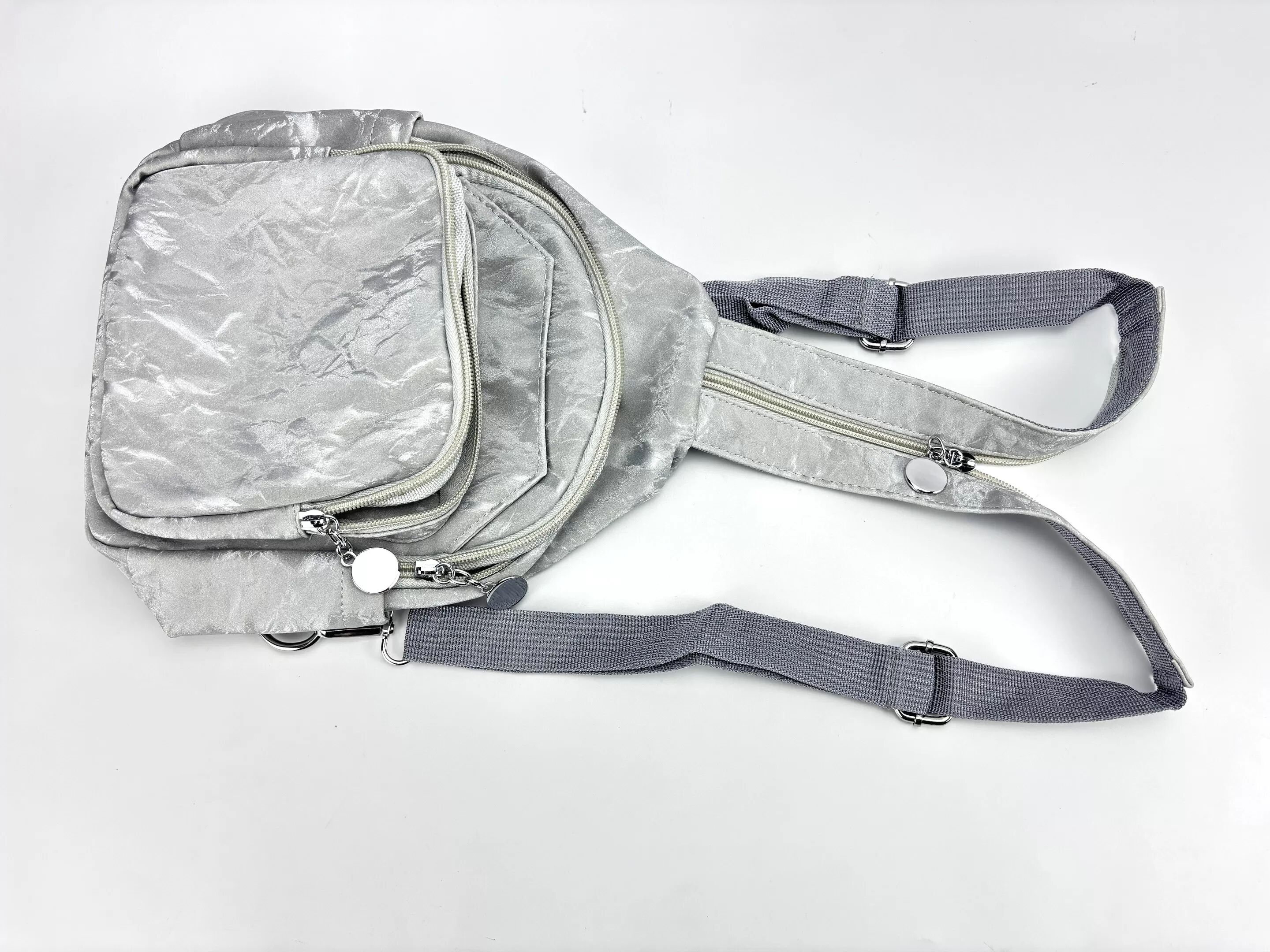 INF Sac à Dos Petit en Tissu Oxford Antivol Élégant pour Femmes Argent