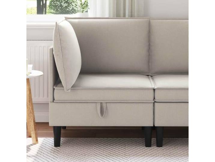 pokgdf Ecksofa mit Stauraum Hafer Samt Hochdichter Schaum, Abnehmbare Kissen, Versteckte Fächer, Modernes Design