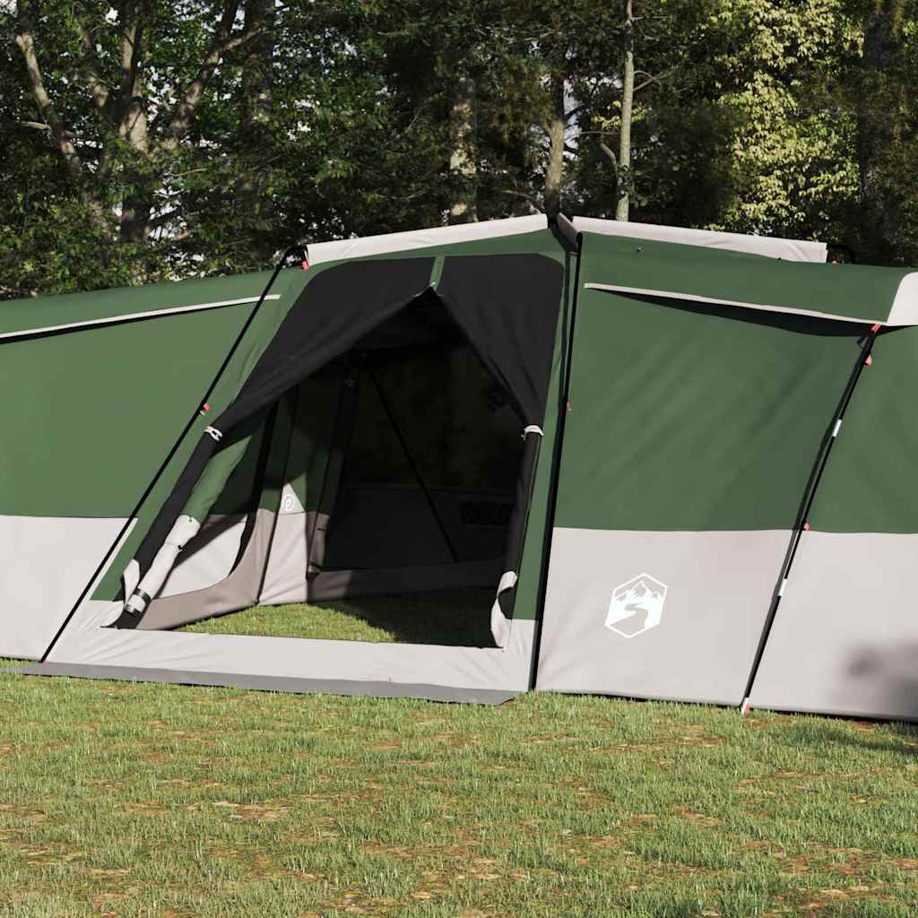 vidaXL Tente familiale 16 personne Vert taffetas Imperméable