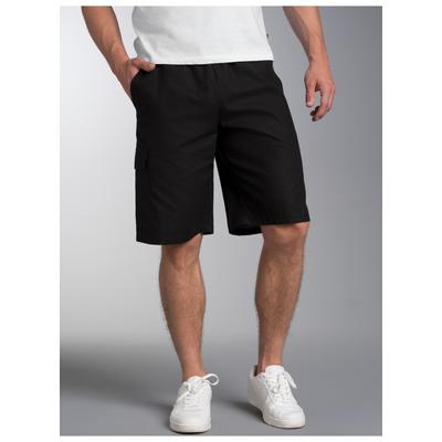 Jerseyhose TRIGEMA "TRIGEMA Cargo-Bermuda aus 100% Baumwolle", Herren, Gr. 5XL, Normalgrößen, schwarz, Web, 100% Baumwolle, Hosen Jerseyhose