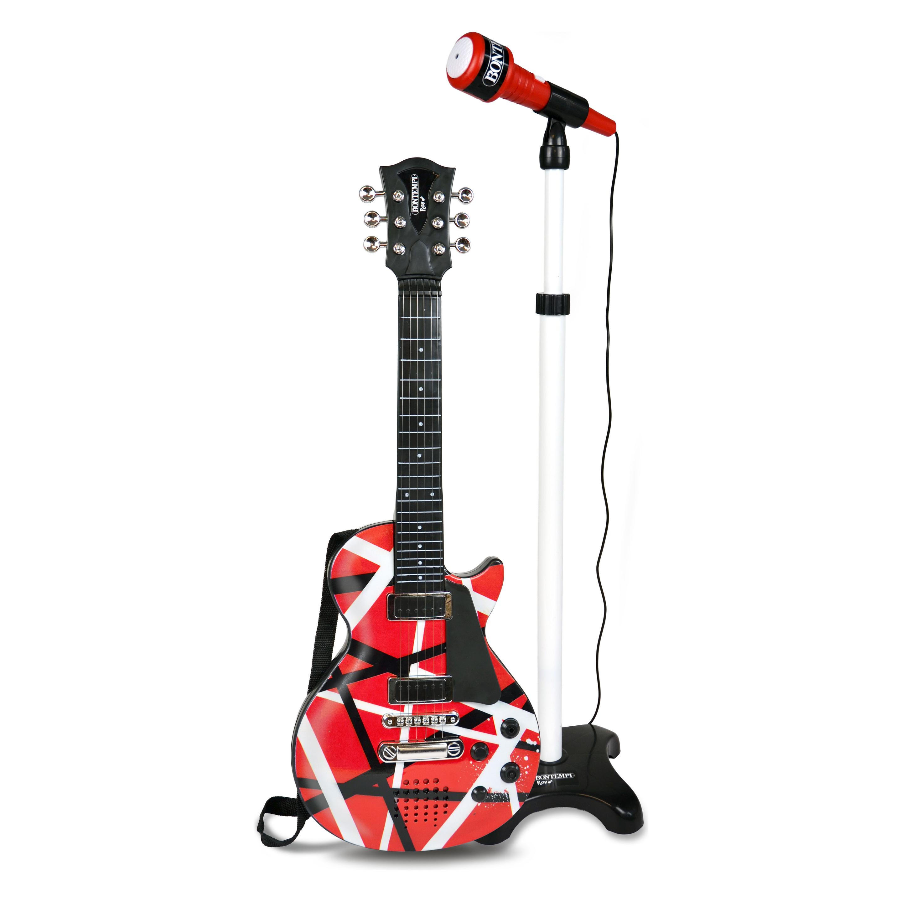 Bontempi Rockgitarre mit Standmikrofon rot (Multilingual) (245834)