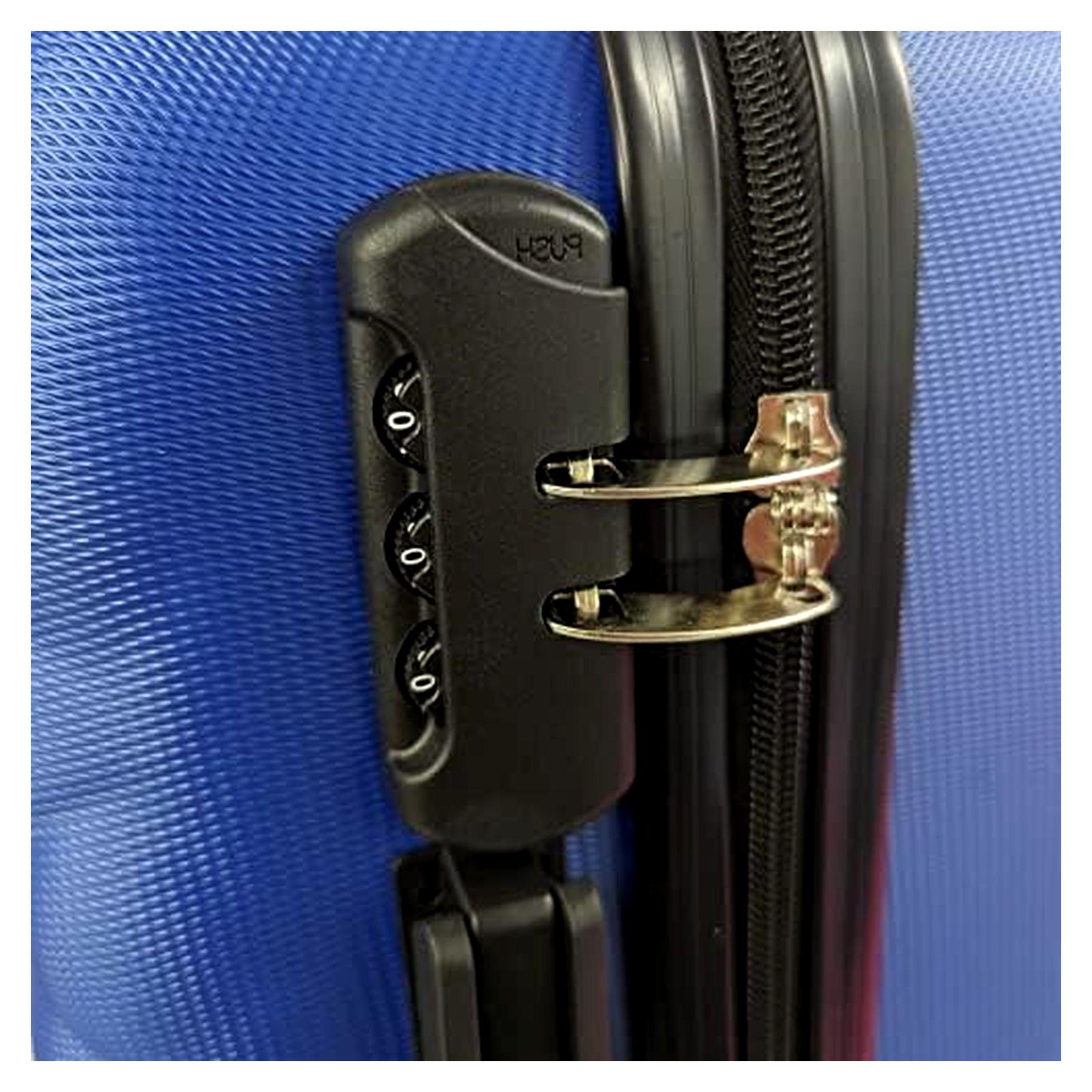 Reisekoffer-Set, 4-teilig mit ABS-Hartschale und 4 Rollen, blau