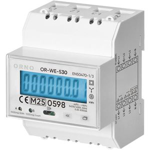 Orno Stromzähler OR-WE-530, digital, MID geeicht, Drehstromzähler, 3-phasig, für Hutschiene