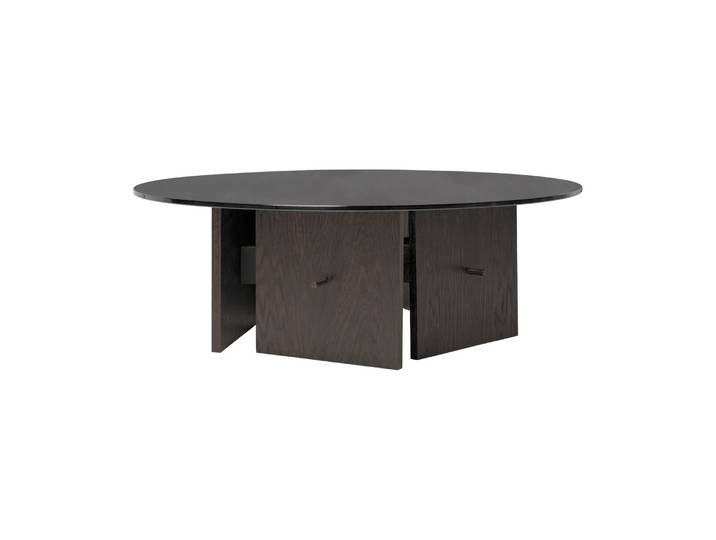 Ferm Living Aukko Couchtisch Dunkel gebeizte Eiche, Glas, Ø90×32 cm