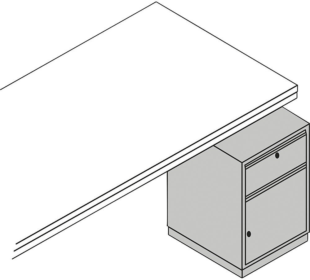 kaiserkraft Schrankeinheit, feststehend, HxBxT 785 x 535 x 600 mm, schwarz