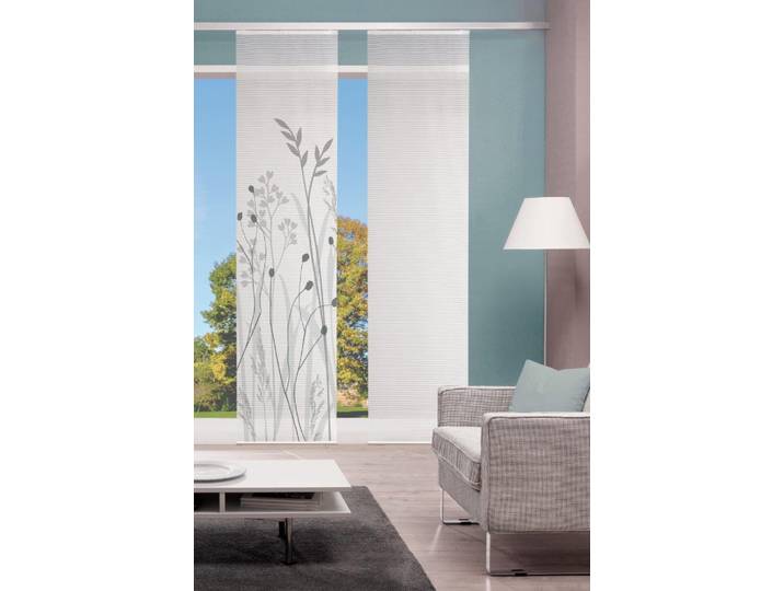 Schiebegardine VISION S GRASIL , grau, B:60cm H:245cm, Polyester, Gardinen, Schiebegardine, Schiebevorhang, Digitaldruck, Bambus