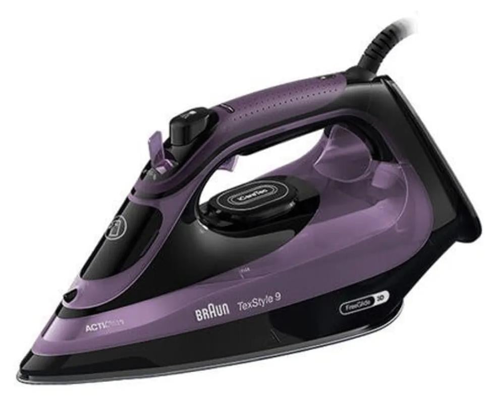 Braun stoomstrijkijzer TexStyle 9 SI 9661 VI, zwart/paars