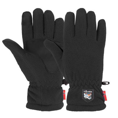 Fleecehandschuhe TROLLKIDS "KIDS EIKEDALEN GLOVE", Mädchen, Gr. 46Y, schwarz, Kunstfaser, Handschuhe, mit Touchscreen-Fingerspitzen, aus Fleece