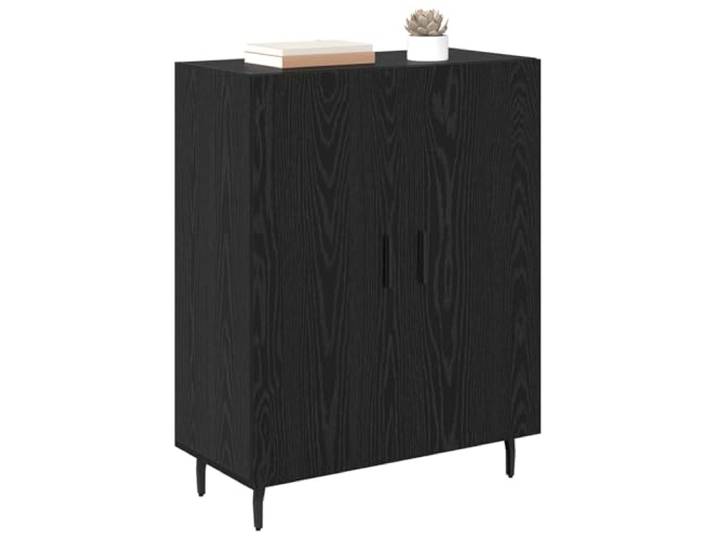 KTHLBRH Anrichte Eiche schwarz 69,5 x 34 x 90 cm Holz mehrschichtig Geräumiges Regal, Scharniertüren, zeitgenössisches Design, für Wohnzimmer, Esszimmer, Büro