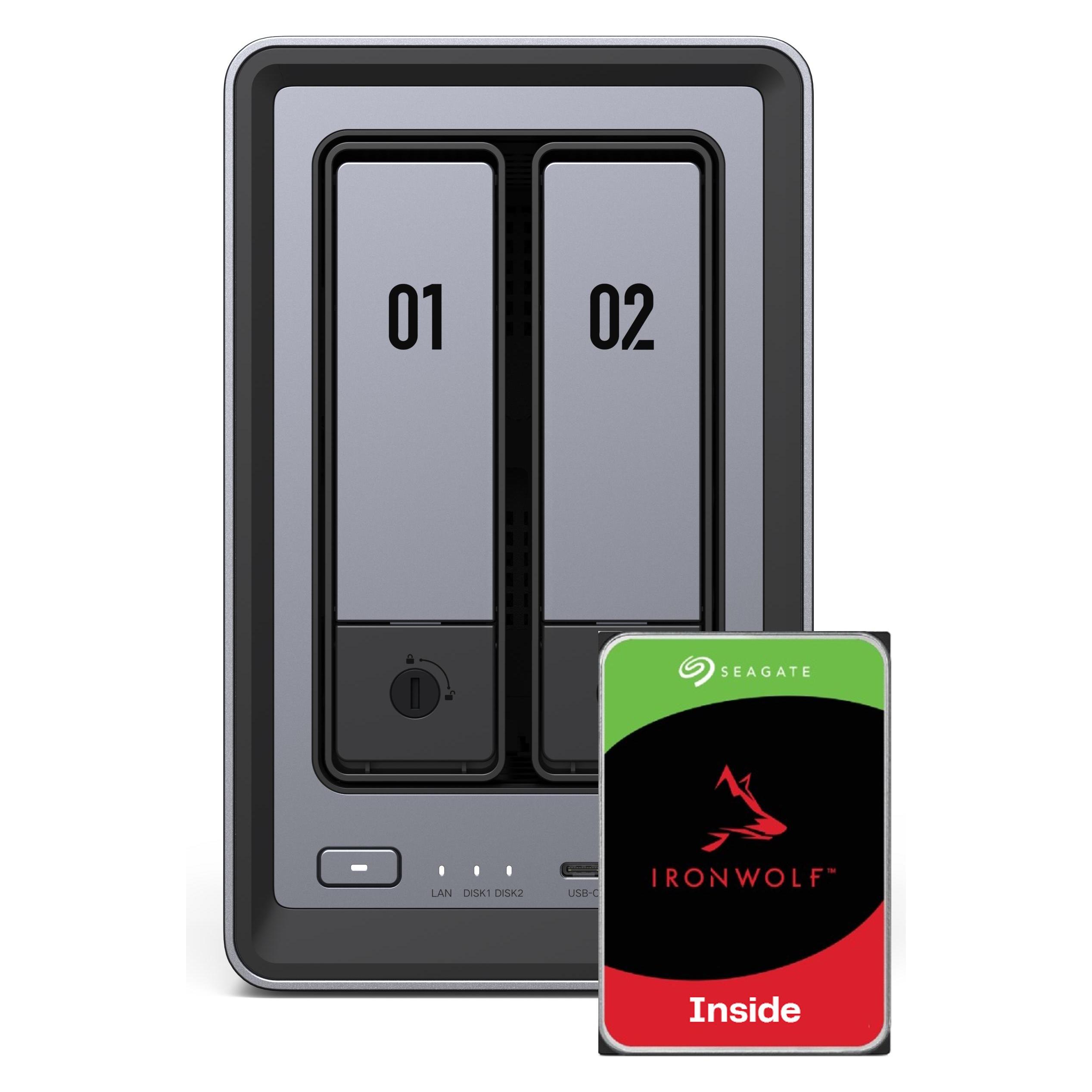 Ugreen DXP2800 2Bay 8TB NAS met 2x 4TB Seagate IW (70208725)