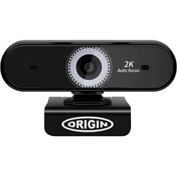 Origin Storage USB Webcam 2K Full HD, 5 MP, 2592 x 1944 Pixel, 2K Ultra HD, 60 fps, 10x, USB 2.0 (5 Mpx), Webcam, Schwarz