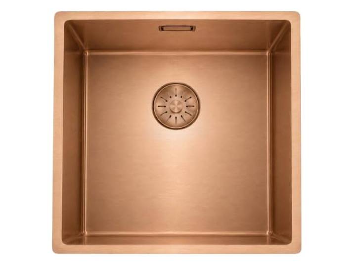Küchenspüle 40x40 cm PVD Rosé Kupfer Unterbau, Flachbau, Aufbau Pure.Sink