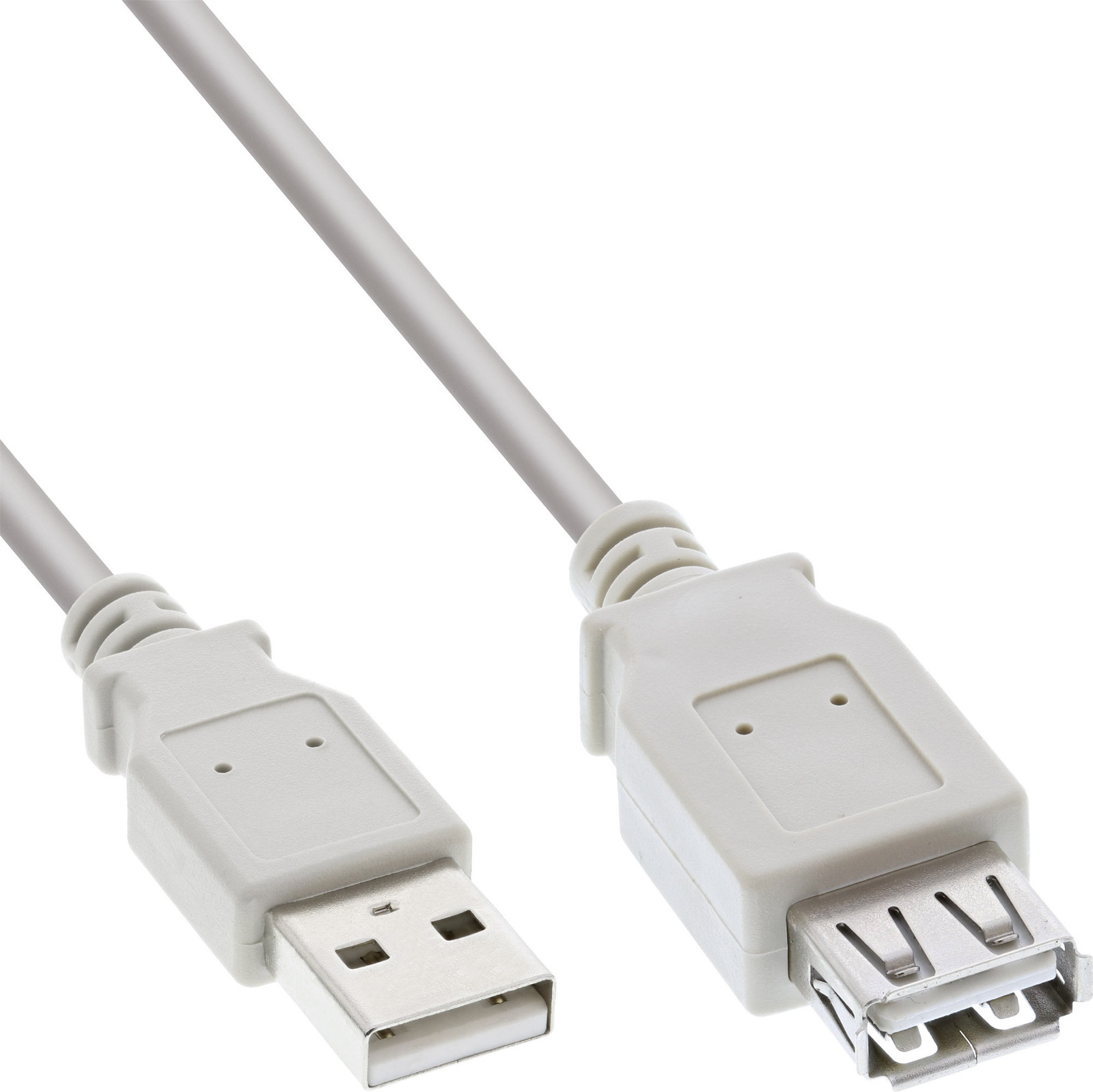 InLine USB 2.0 Kabel USB A naar USB A, 2 meter, beige