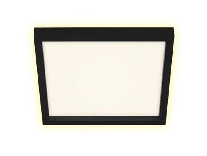 BRILONER - LED Deckenlampe mit Aufsatzrahmen, indirektes Licht, warmweiße Lichtfarbe, LED Lampe, Deckenleuchte, Wohnzimmerlampe, Schlafzimmerlampe, Küchenlampe, 29,6x29,6x4,3 cm, Schwarz