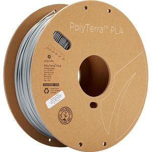 Polymaker Filament PolyTerra, PLA, hellgrau, 1,75mm, biobasiert, geruchsarm, matt, 1kg Spule
