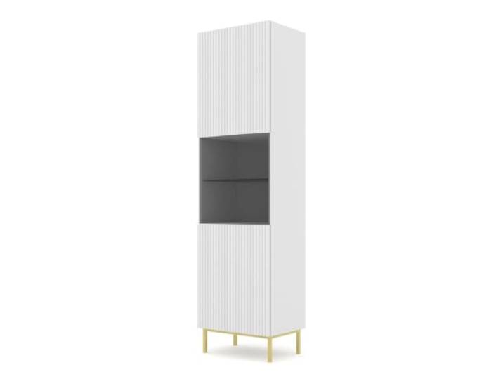 Vitrine Ravenna B Foil Mdf 60 cm weiß matt Bim Furniture - Ref. 5903769732029 - 5903769732029 - Beige - Verschiedenes Material