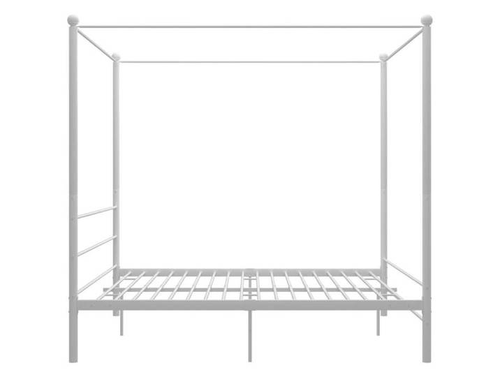 (En Promotion)Lit 2 PERSONNES 180x200cm Cadre de lit à baldaquin Contemporain sans matelas blanc métal 180x200cm L364740