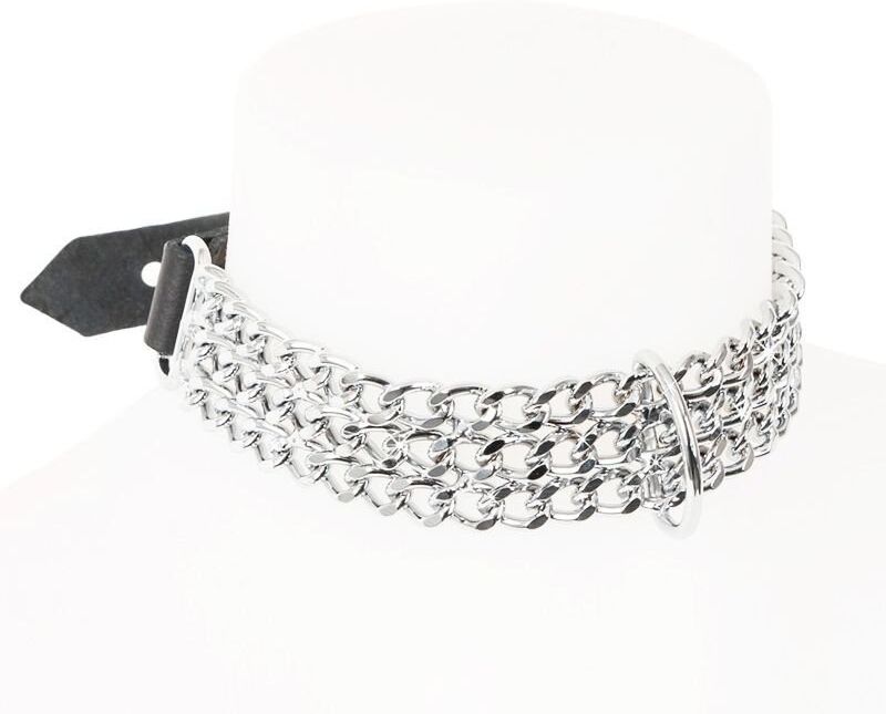 The Sinners Collier Chaines cuir noir