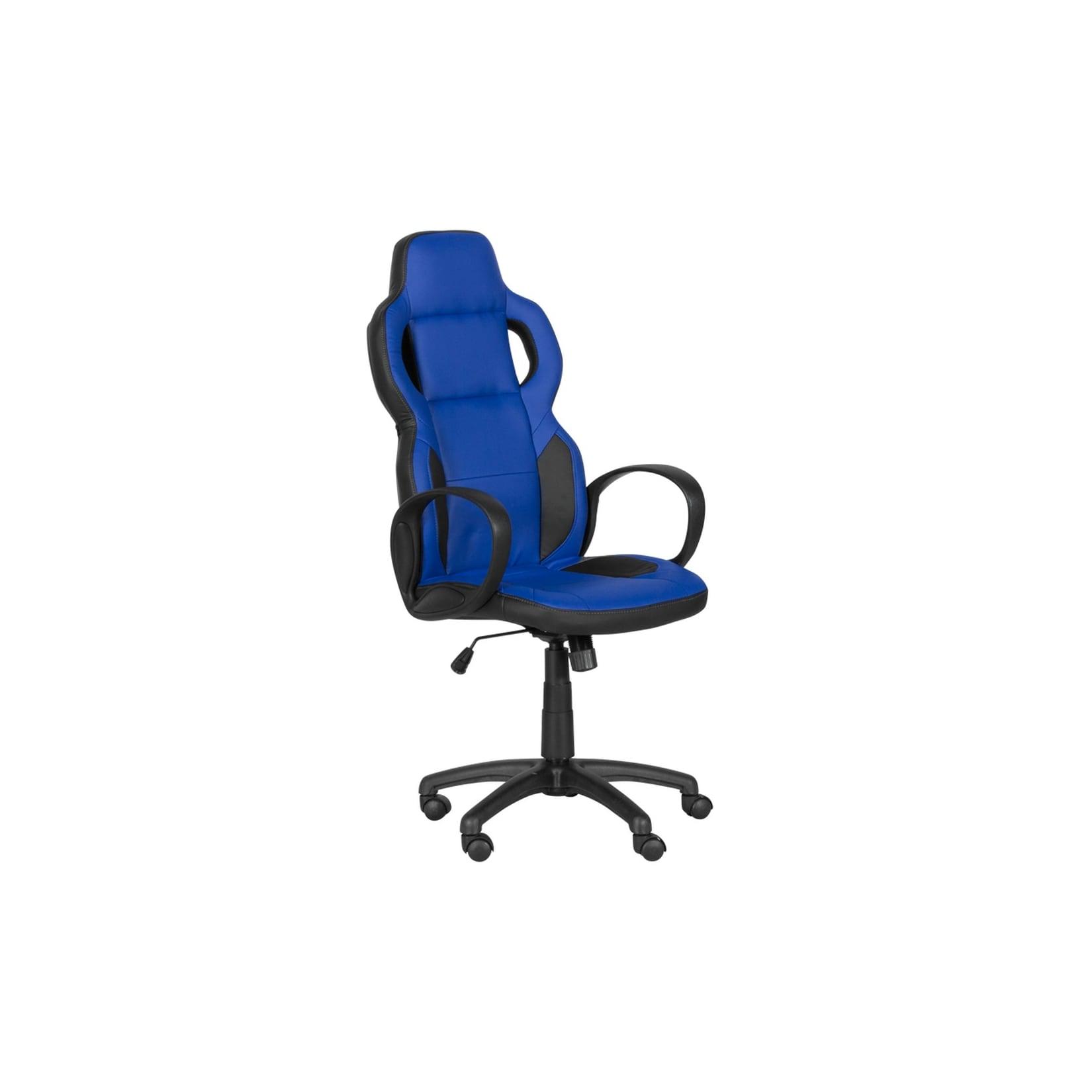 Carmen 7510 Gaming-Stuhl mit Kunstleder – Schwarz/Blau